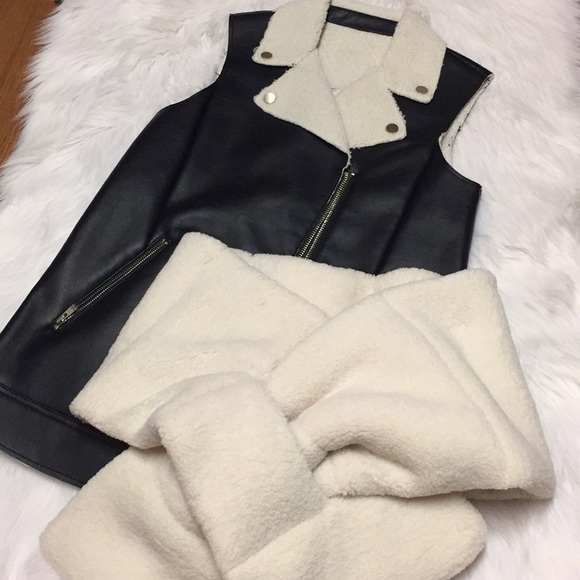 NWT Armani A/X Faux Shearling Moto Vest - Picture 11 of 11